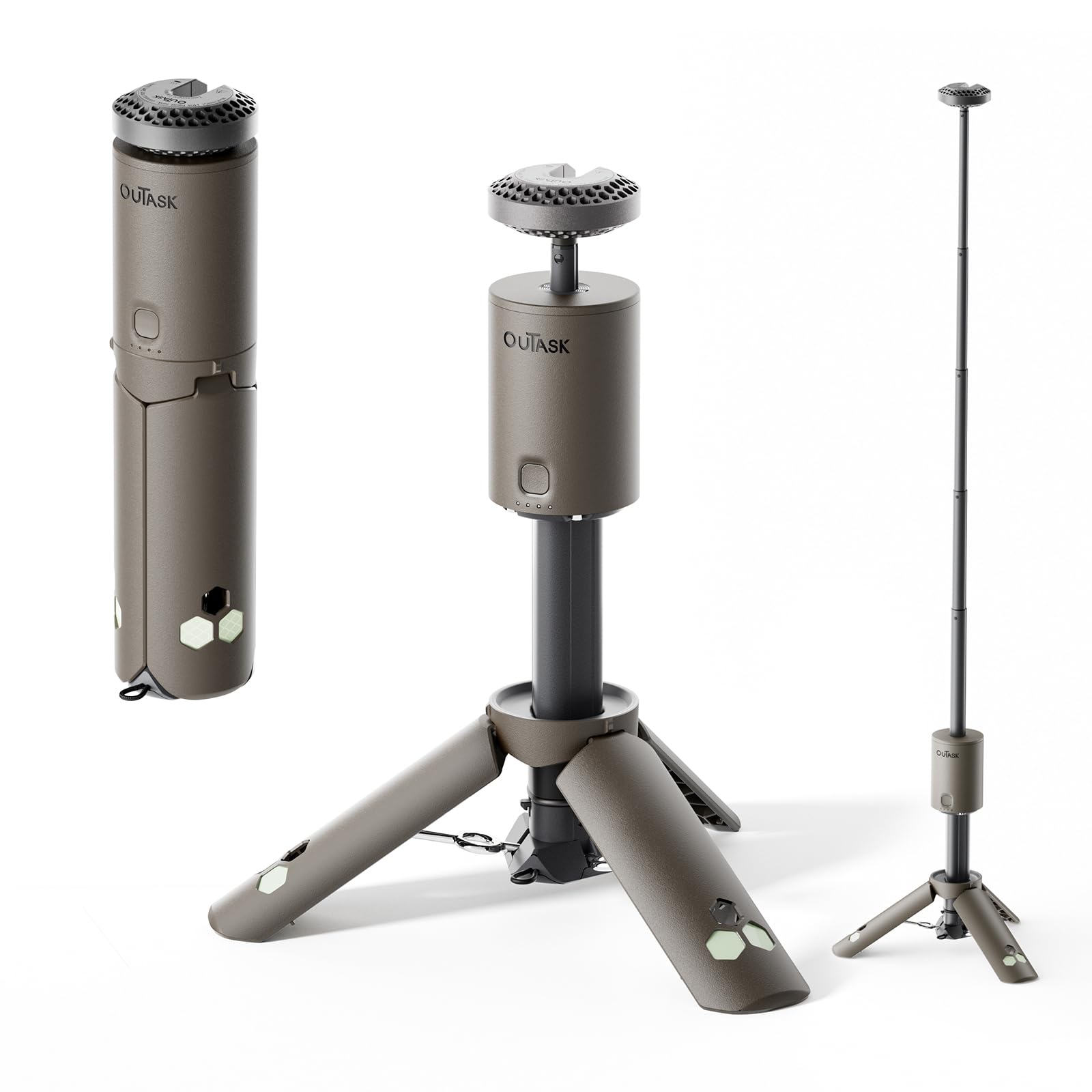 Outask Camping Lantern Rechargeable, Portable Magnetic Camping Lights with 12000mAh Battery, Telescoping IPX6/IPX7 Waterproof Flashlights, Camping Lamp for Emergency, Camping, Hiking (Tactical Brown)