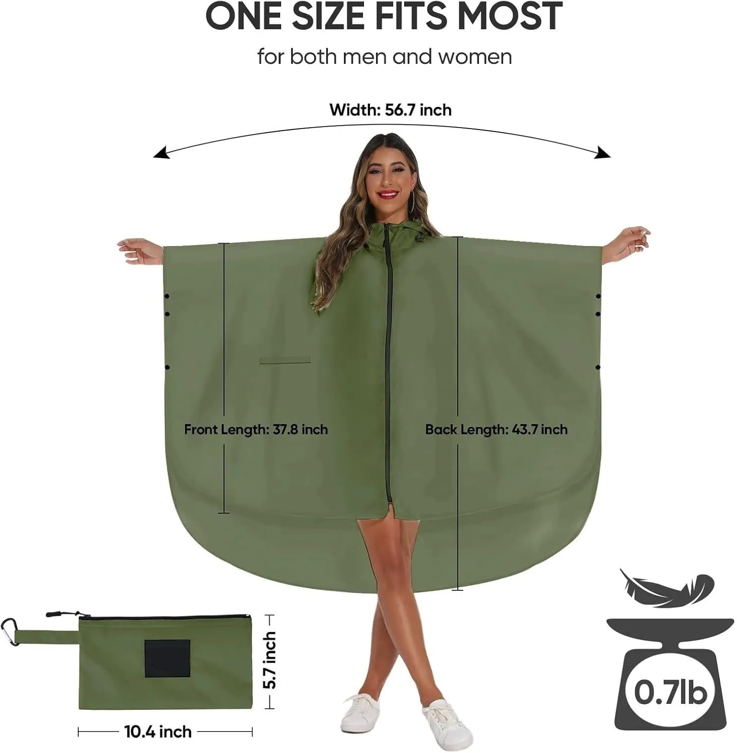 Women Raincoat Lightweight Breathable Stylish Unisex Rain Poncho Cloak Shawl(15)