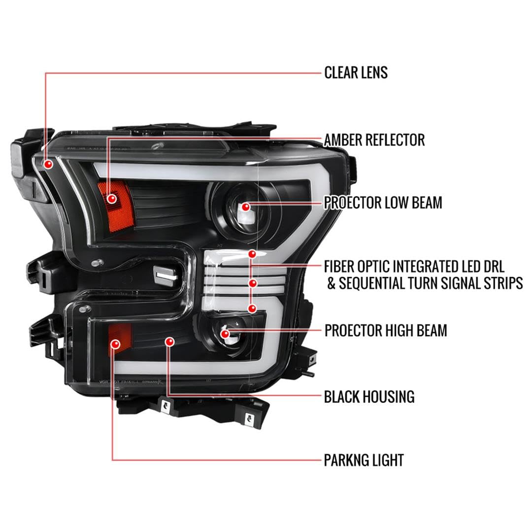 Faros Ford F-150 Led Switchback Negros | Meses Sin Interés