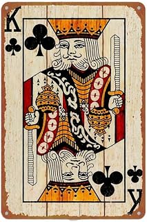 Vintage Club King Poker Card Retro Wall Art Aluminium Metal Sign 8X12 Inch