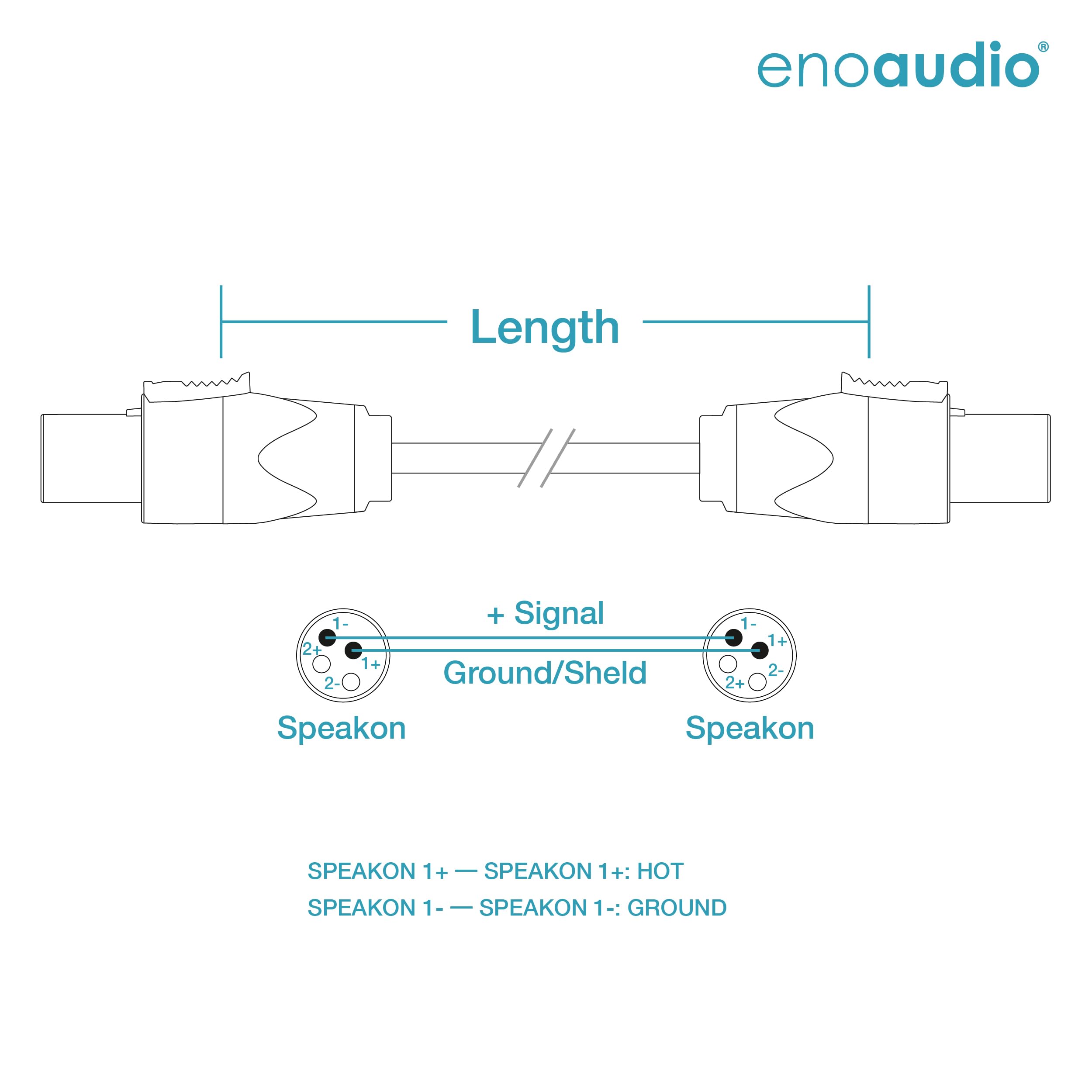 enoaudio Mogami 3082 Cavo per altoparlante | Neutrik Speakon | HiFi - 1,0 m