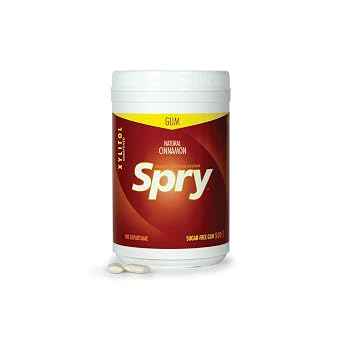 Spry Fresh Natural Xylitol Chewing Gum Dental Defense System - Aspartame-Free, Sugar-Free, Non-GMO, Gluten-Free Cinnamon, 550 Count - Pack of 1