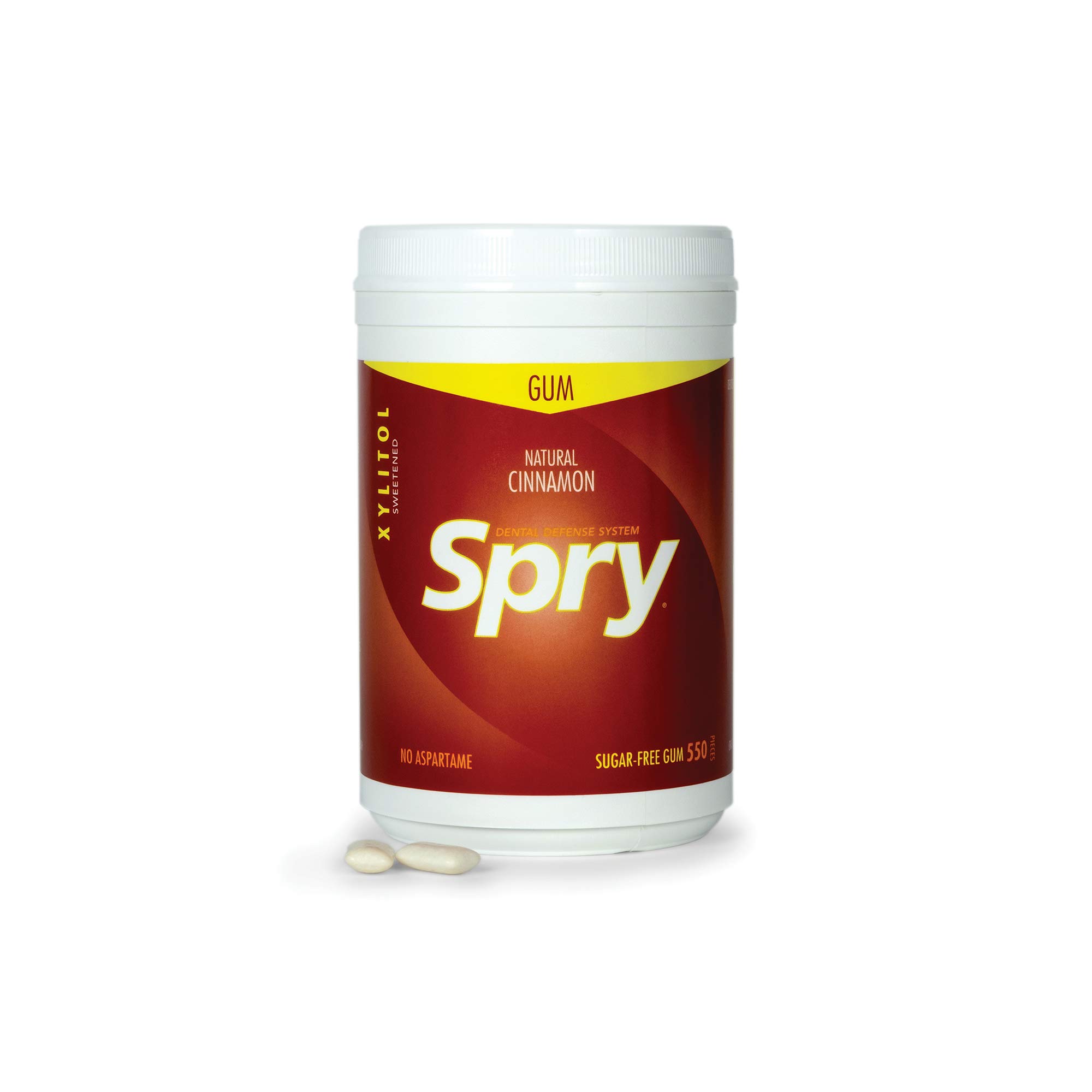 Spry Xylitol Gum, Natural Cinnamon, 600ct - Great Tasting Natural Chewing Gum That is Aspartame Free, Promotes Oral Health, and Fights Bad Breath