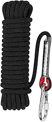 Aoneky Corda de escalada estática de 10 mm, corda de rapel de segurança para fuga de incêndio (preta 1, 32)