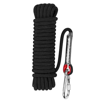 Aoneky 10 mm Static Outdoor Rock Climbing Rope, Fire Escape Safety Rappelling Rope