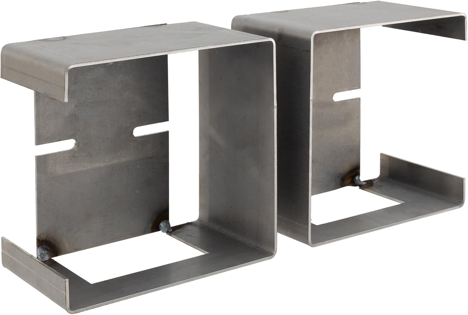 RecPro Steel Trailer Light Boxes | Pair of Weld-On Housings for 5"x5" LED Tail Lights | 14-Gauge Raw Steel | Side & Rear Mounts | Customizable Unpainted | Fits RP-2179-LED (Housings Only)