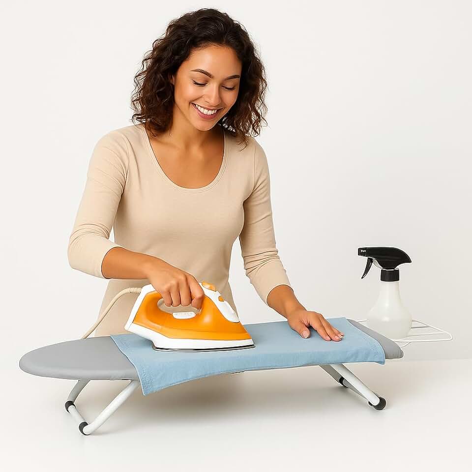 Tabua De Passar Roupa Dobrável Portátil Mesa Com Porta Ferro Retrátil