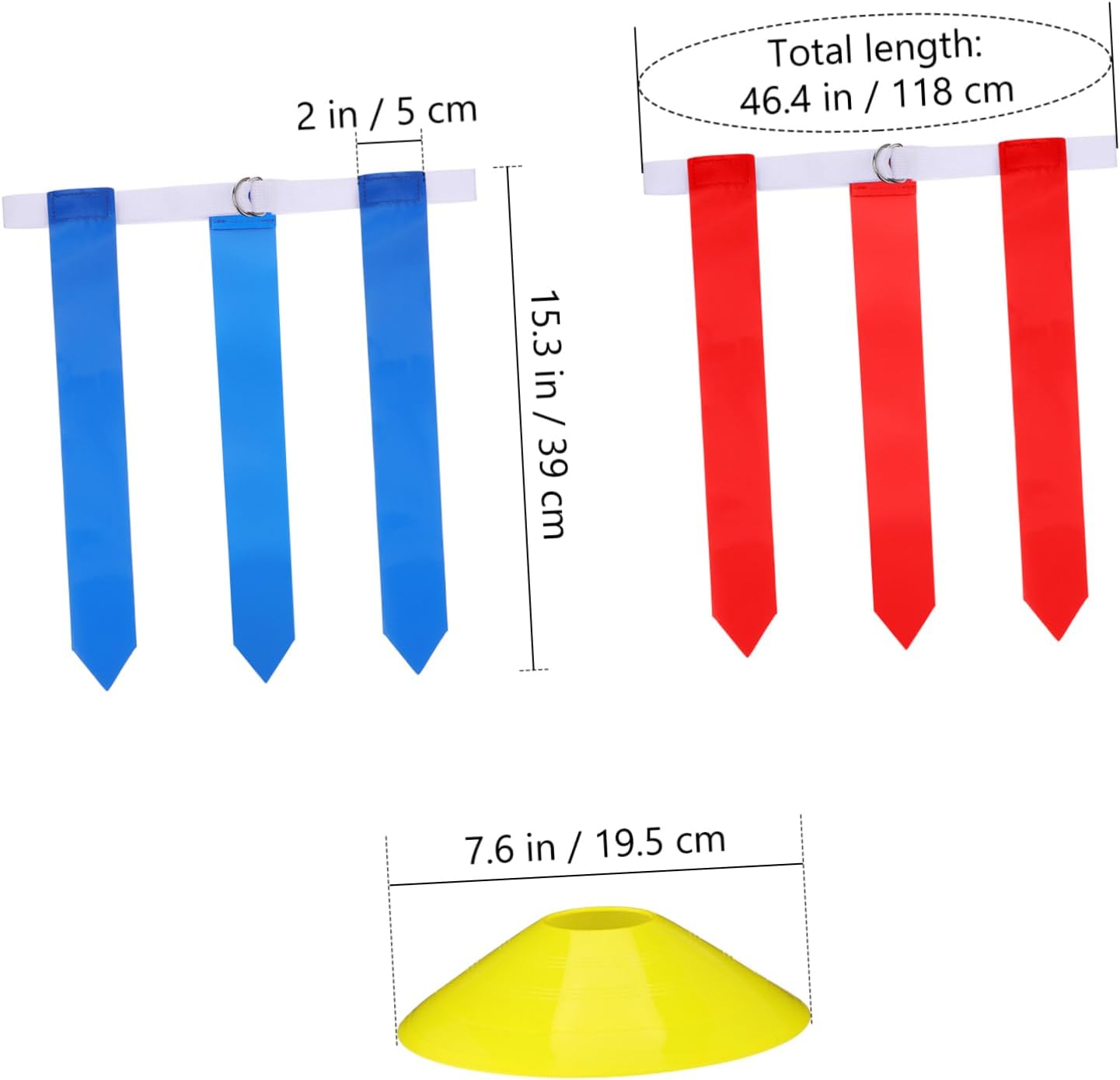 BESPORTBLE 16-piece Football Training Kit Belts Flags Cones Youth/adult Football Accessories