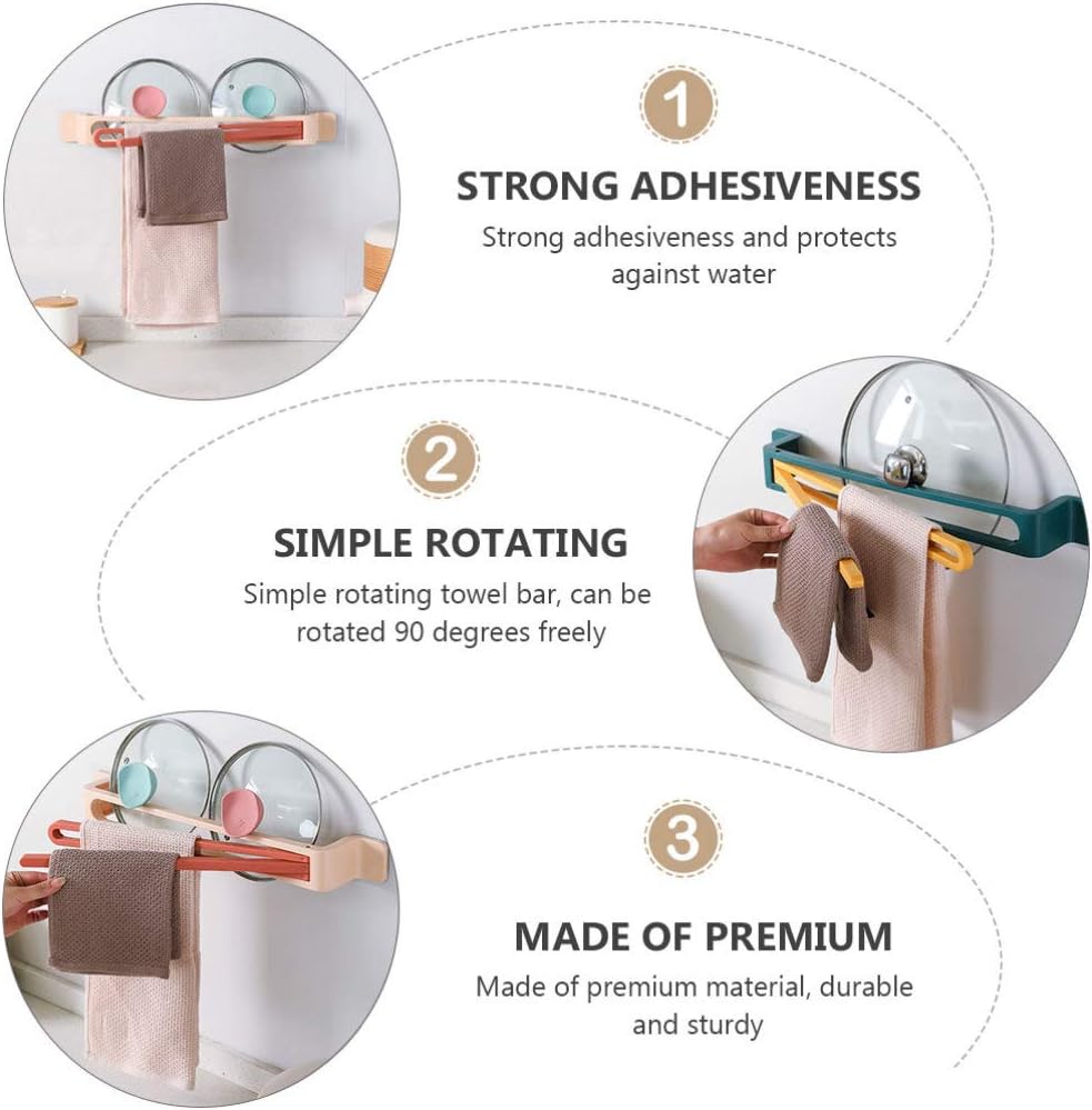 Punch Free Towel Rack Rotates 90 Degrees, ABS Bathroom Holder