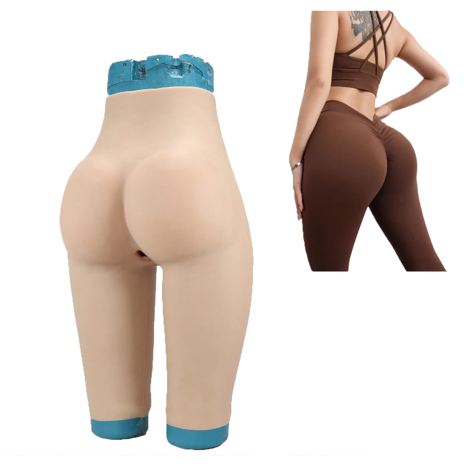 Adima Culotte en Silicone mi-Longue avec Fausse Vagin, Rehausseur de Fesses réaliste pour Sissy, Contrôleur de Hanches, Cosplay et Transgender