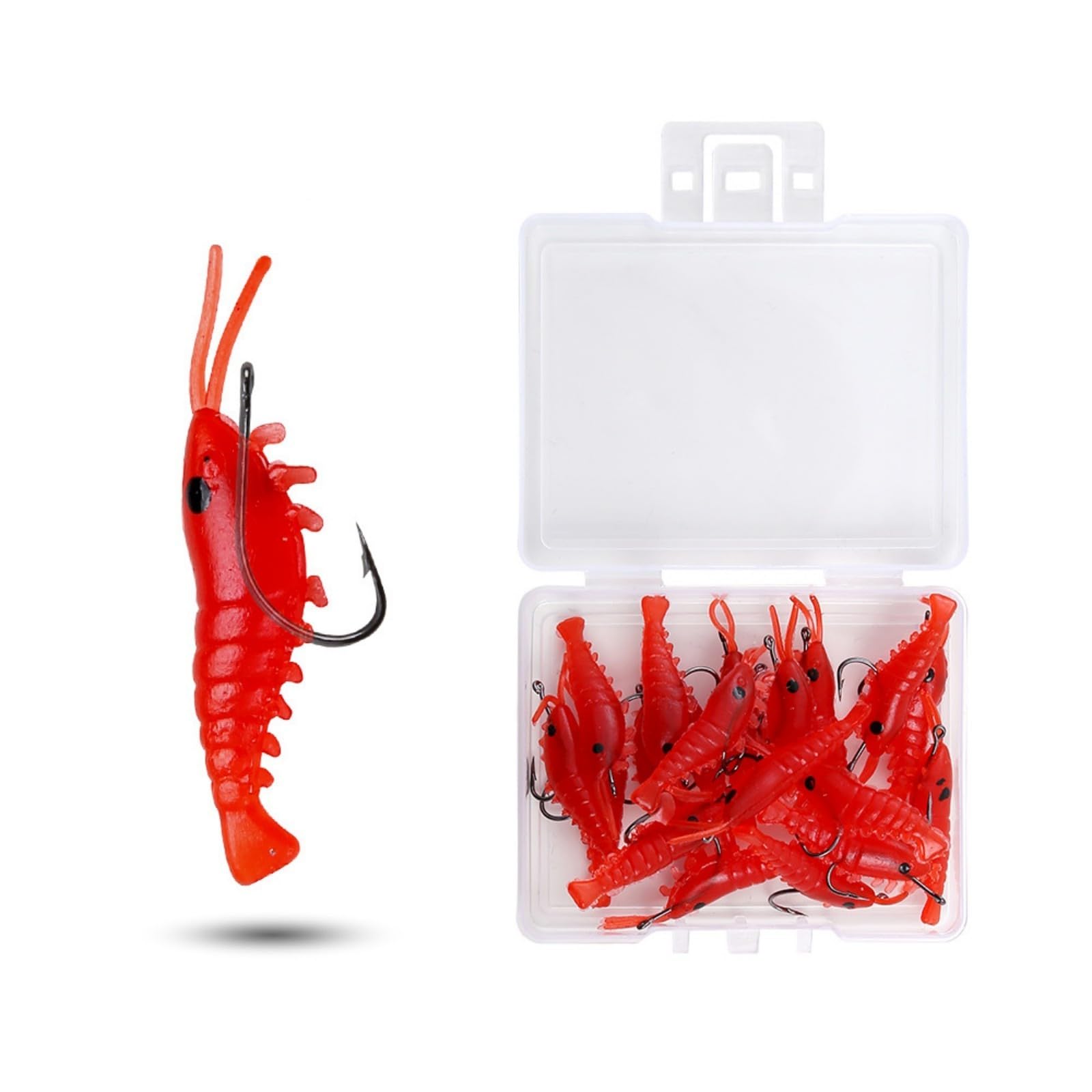 30 pièces/20 pièces/10 pièces en bois crevettes leurre de pêche calmar gabarit crochet de pêche poulpe seiche artificiel gabarits leurres appât dur  18