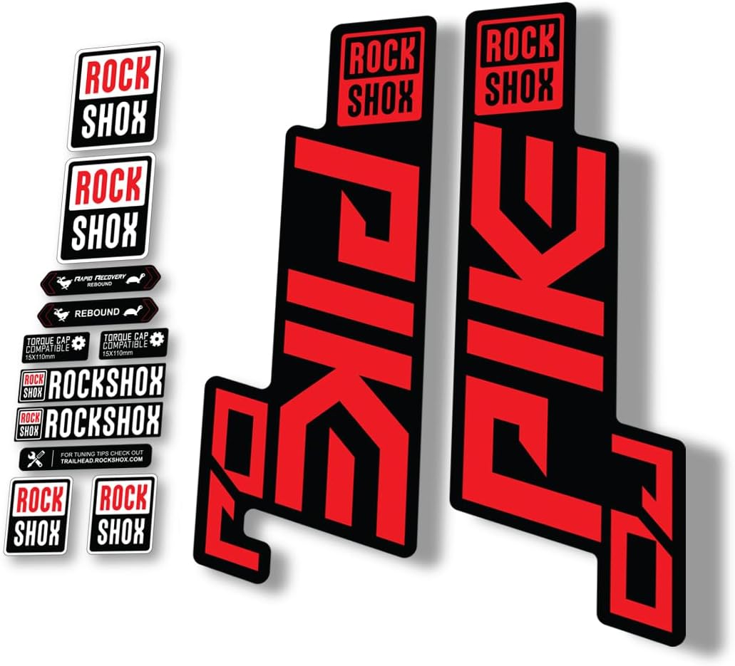 Fork Replacement Decal Sticker Compatibale for Rock Shox Pike DJ 2021 Series Red (Matte)