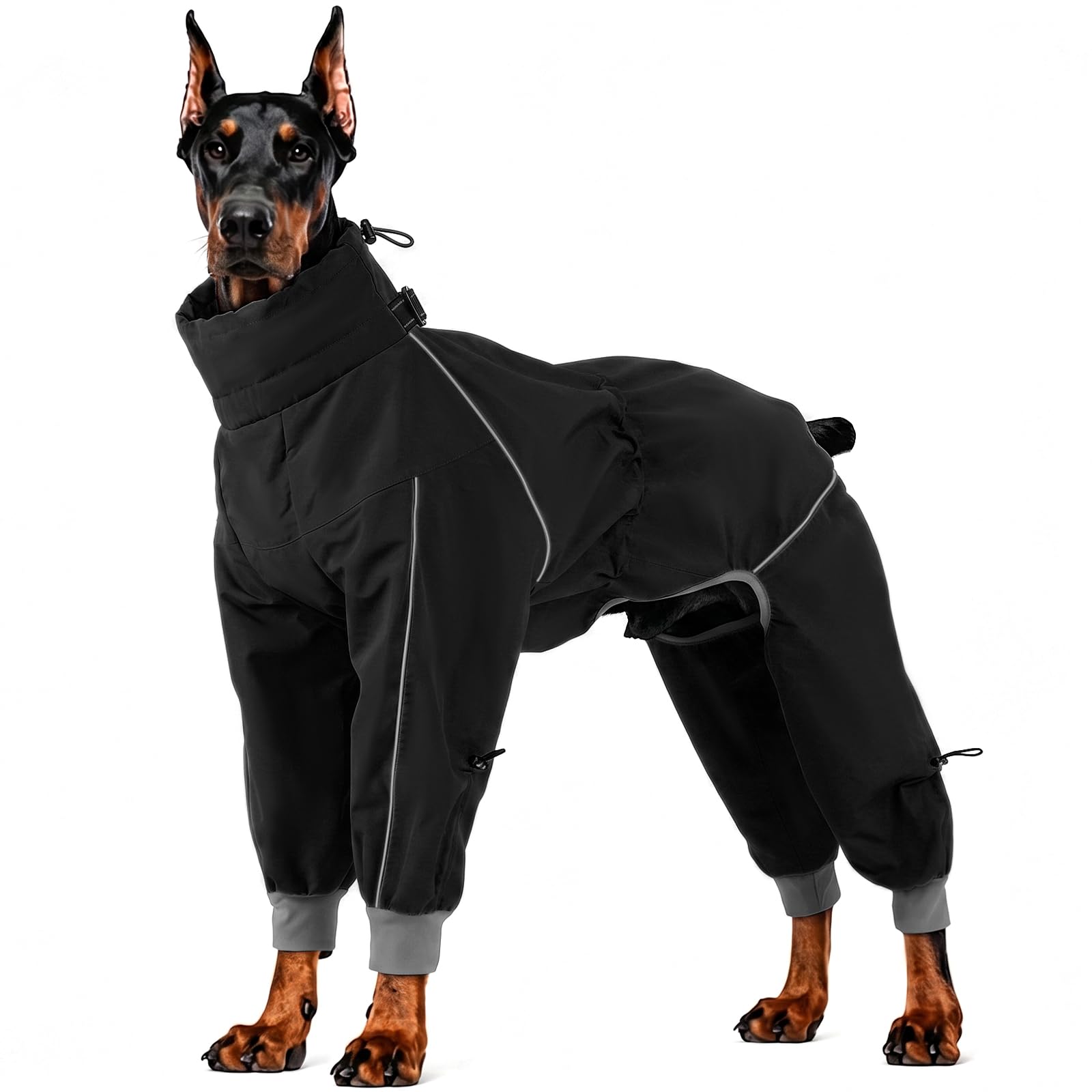 Lelepet Giacca impermeabile per cani con gambe, tuta antipioggia per cani