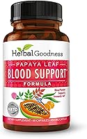 Herbal Goodness Papaya Leaf Capsules - Platelet Booster, Immunity Support, Blood Cleanse & Bone Marrow Health - 450mg Organic Veggie Caps, 60ct
