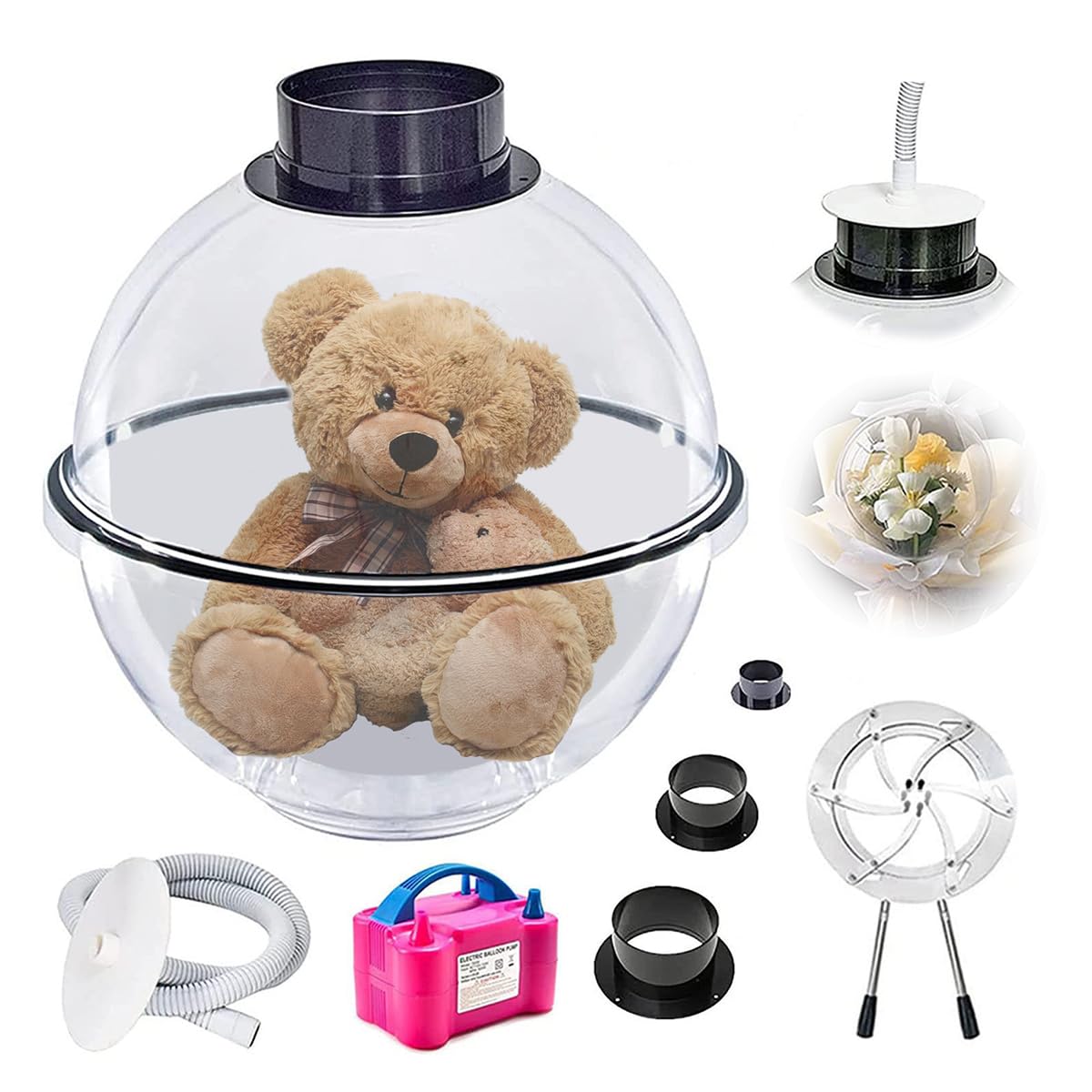 Pompe à ballons avec extenseur et pince pour réussir vos décorations de bouquets DIY