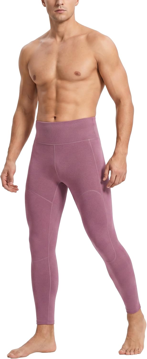 Cozy Double Layer High Waisted Pull On Fleece Lined Thermal Pants Knee Support for Men Women Cold Weather Comfort(Female-Taro-Purple,XL)
