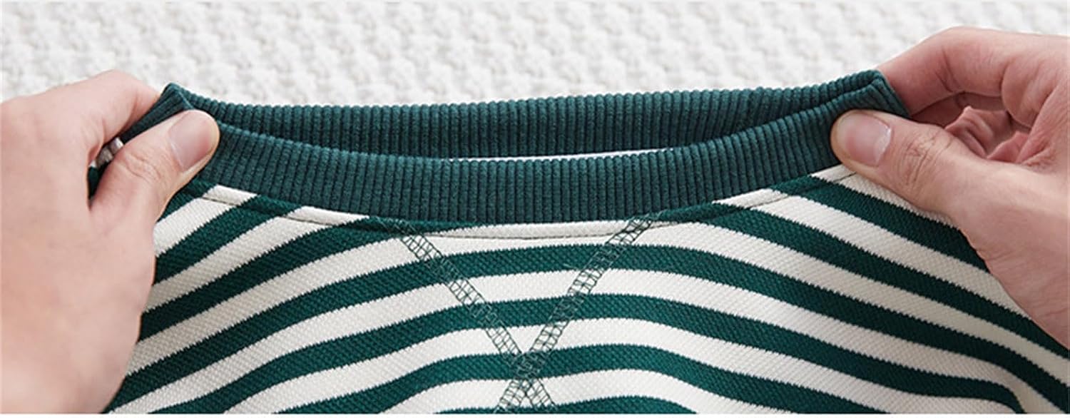 Boys Girls Striped Sweatshirts Pullover Kids Crewneck Long Sleeve Fall Winter Warm Sweatshirt Preppy Pullover Sweater
