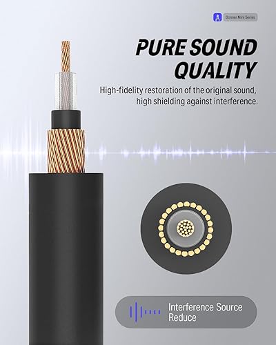 Miniatura 9 de Donner Cable de interconexión de guitarra de 3 pulgadas, cables de pedal de efecto de guitarra, color negro, paquete de 6