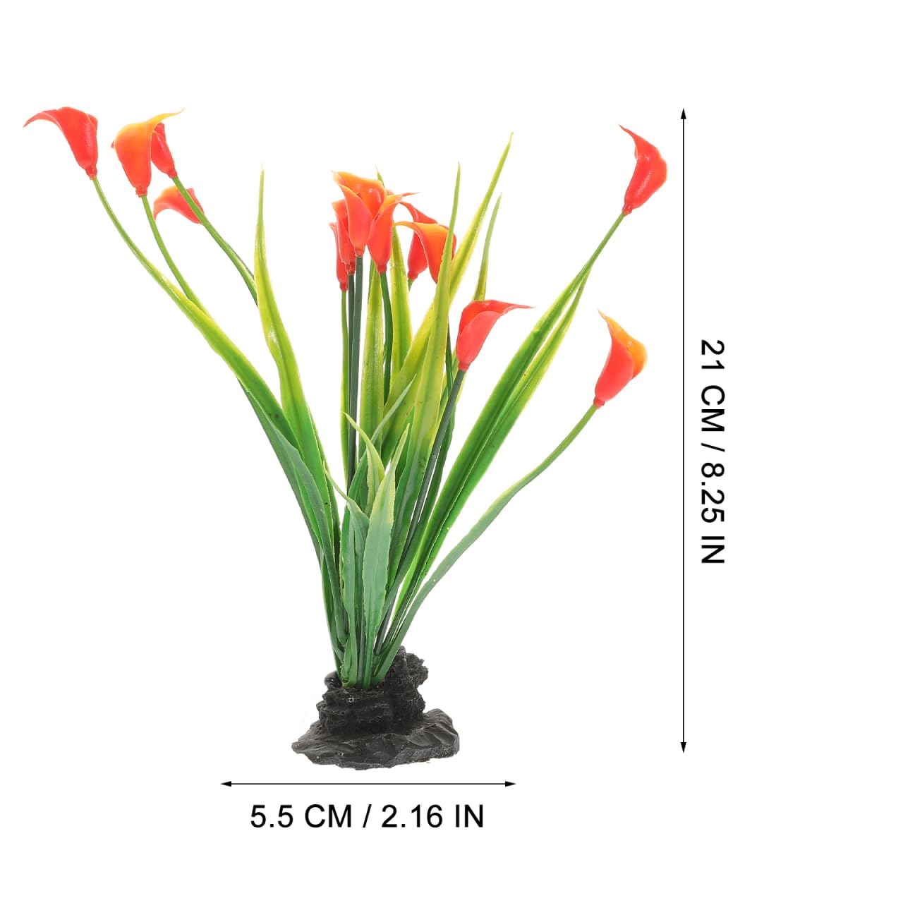 VANZACK Lot de 2 plantes en soie pour décoration d'aquarium - Fausse plante compacte - Accessoire de bureau - Coupe froide - Plastique