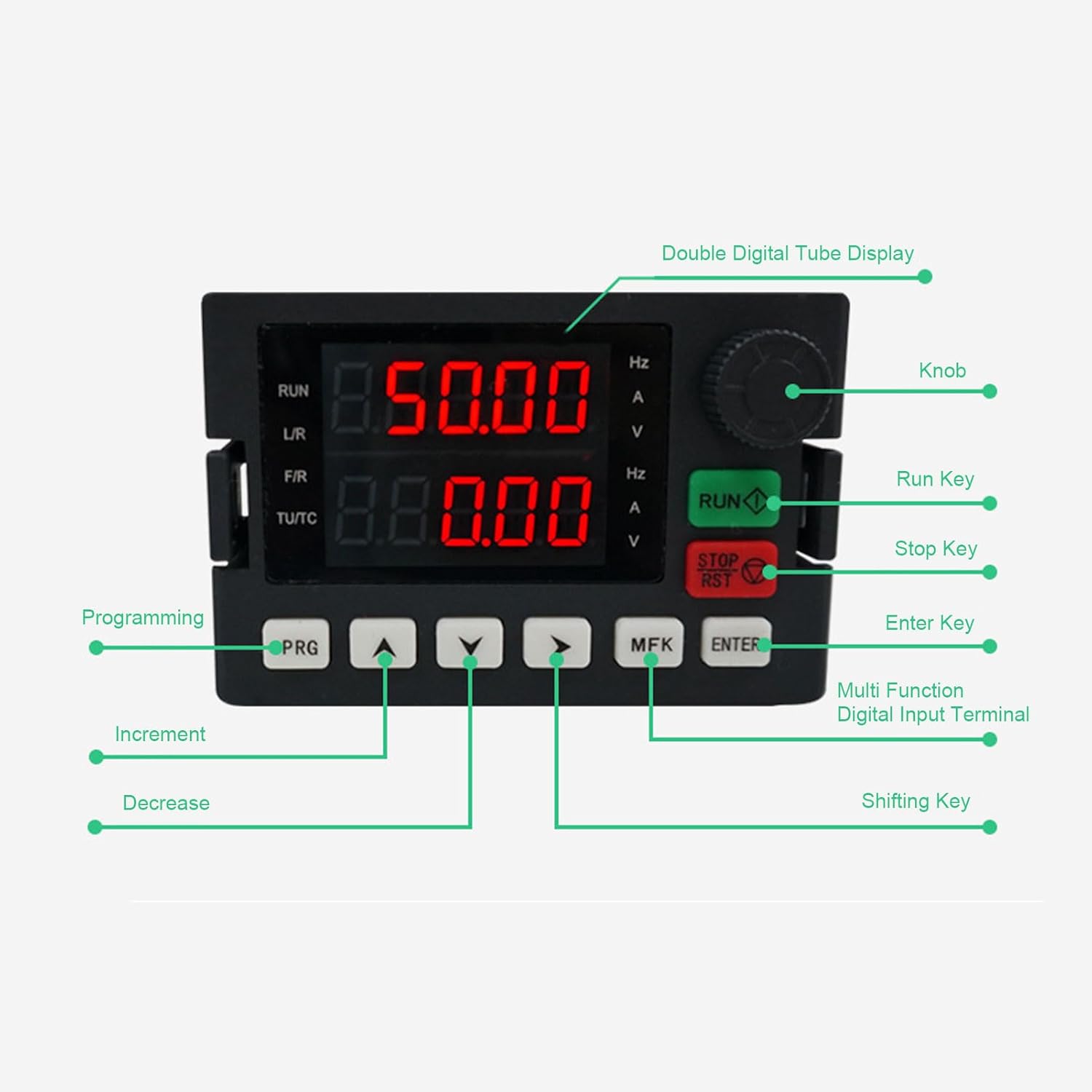 Eujgoov 4KW VFD Inverter 3 Phase Variable Frequency Converter, Multiple Protections, Ideal for Constant Pressure Water Supply