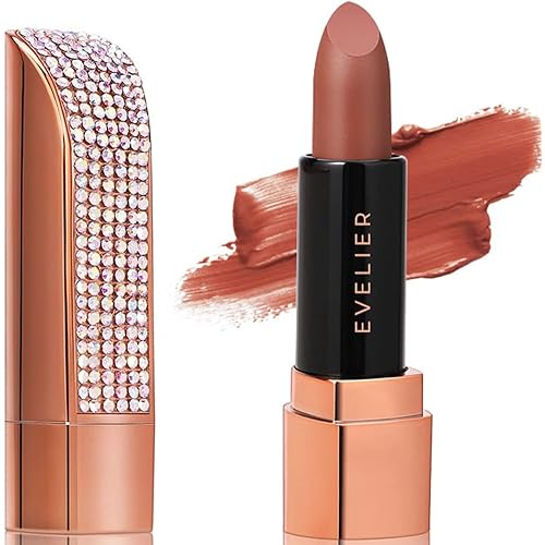 EVELIER Galaxy Lipstick - Matte, Moisturizing, Plush, Pigment-Rich Colors with Silky, Full Color Finish & Intense Hydration for All Day Coverage (Cinnamon & Spice)