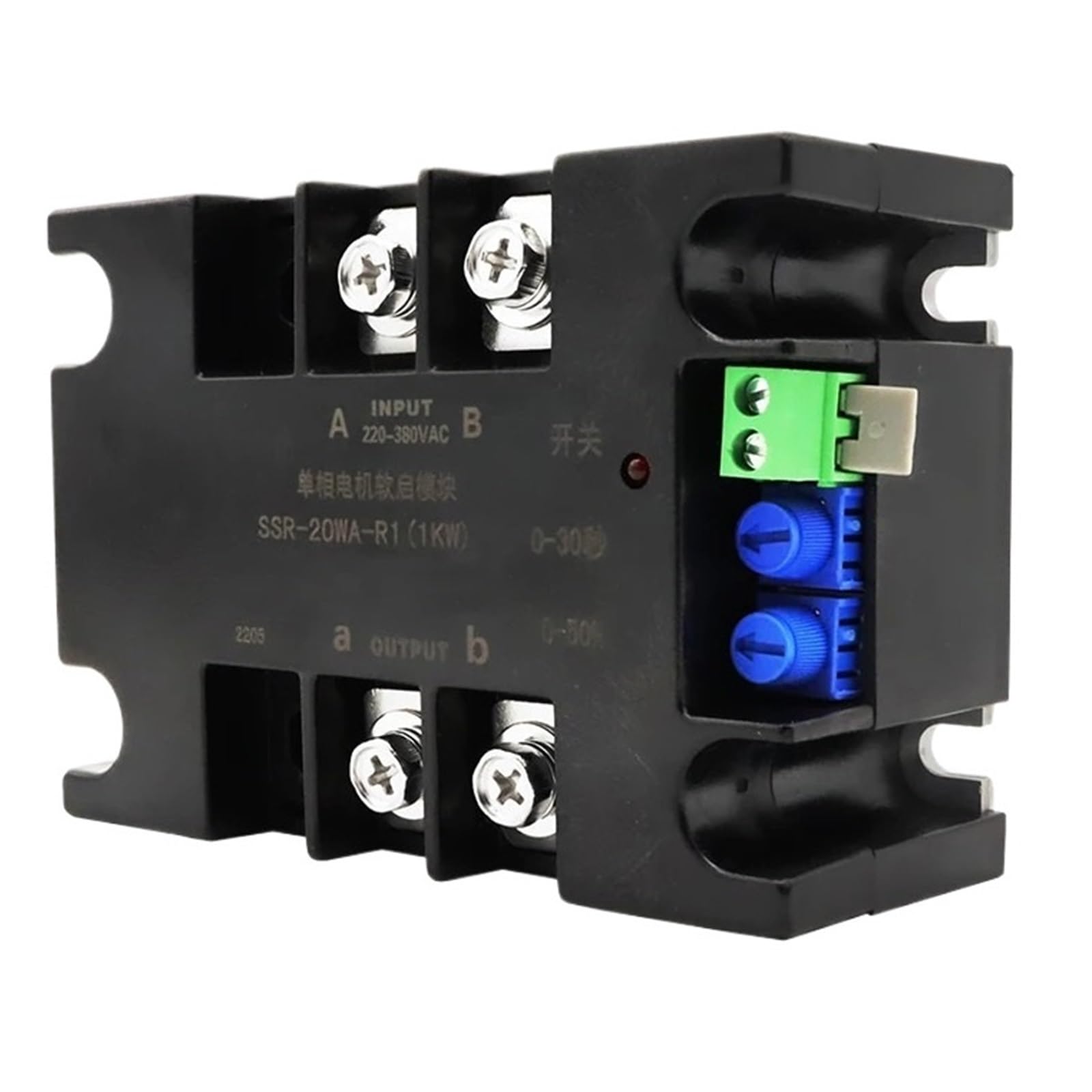 SJJBVPYX Single-phase Motor Soft Starter Soft Start Module Slow Start 2KW4KW6KW8KW(SSR-20WA-R1(1KW))