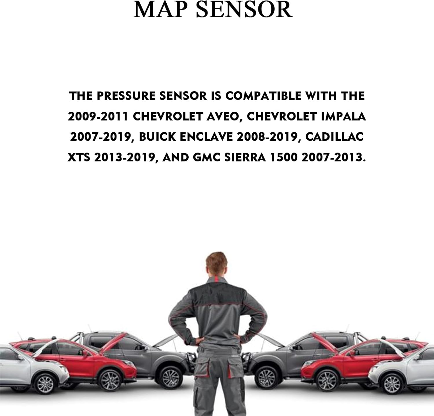 Manifold Absolute Pressure Map Sensor, 55573248 Intake Air Temperature Map Sensor, Automotive Accessories Replacement for Chevy Equinox Buick Enclave Aveo Impala GMC Savana 1500 HHR