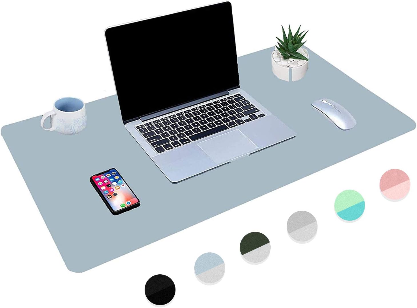 JOYIT 31.5" x 15.7" PU Leather Desk Pad Protector - Dual Sided Office Desk Mat, Non-Slip Desk Mouse Pad, Waterproof Desk Blotter Pad Keyboard mat for Desk