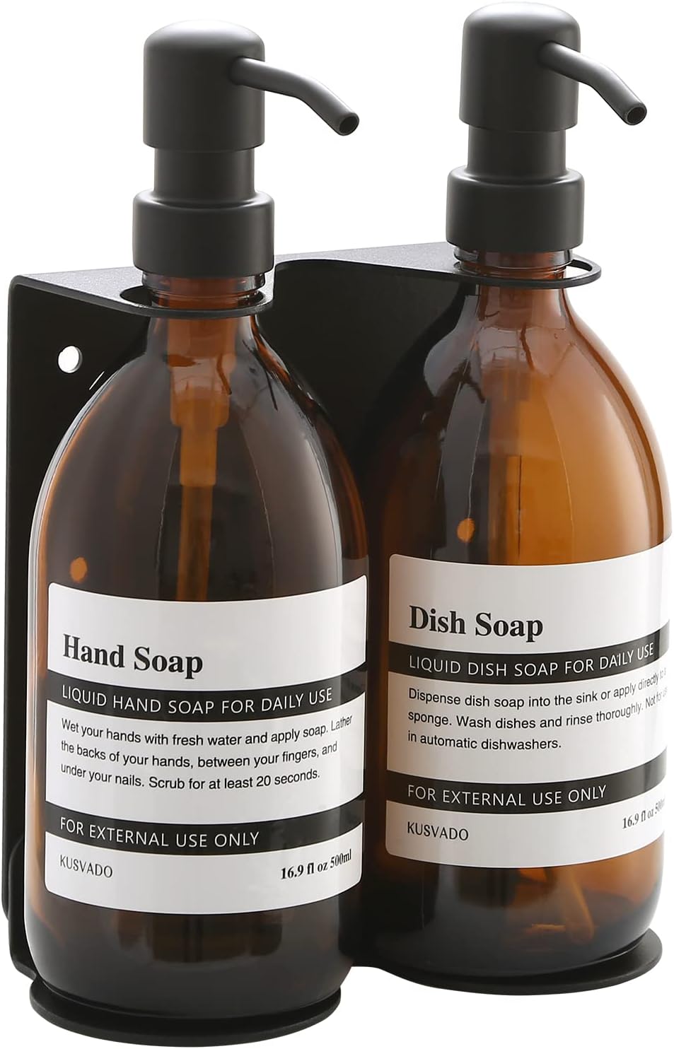 Twin soap dispenser wall mounted set