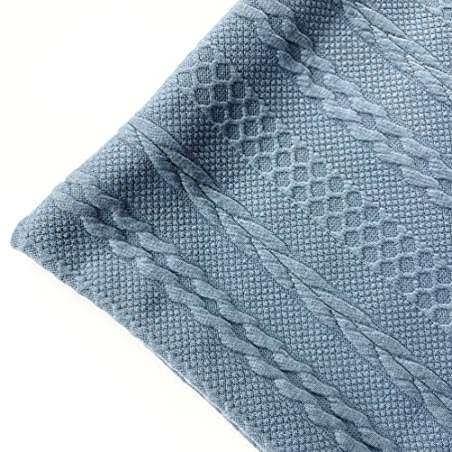 Booque Valley Pack Of 2 Decorative Throw Pillow Covers, Ultra Soft Modern Braid Patterned Square Blue Cushion Covers Stretchy Pillow Cases For Sofa Couch Bedroom(18 X 18 Inch, Grey Blue) #TOP6