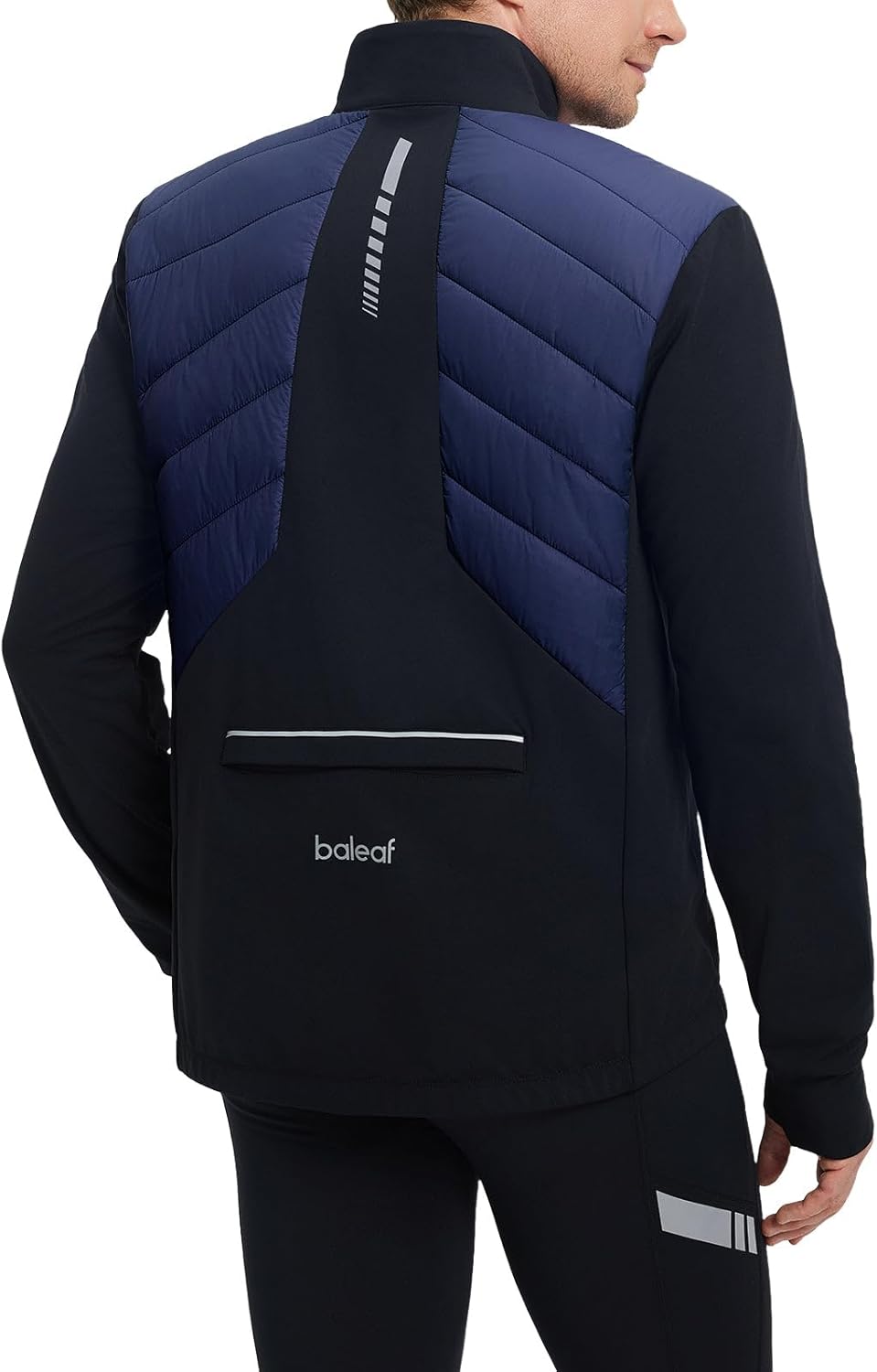baleaf Men's Cycling Jacket Puffer Lightweight Coat Windproof Warm Winter 5 Pockets Packable Running Hiking - Image 2