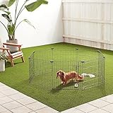 Amazon Basics Achteckig, Laufgehege für Hunde und andere Haustiere, faltbar, Metall, mit Tür, 61 cm, Schwarzer