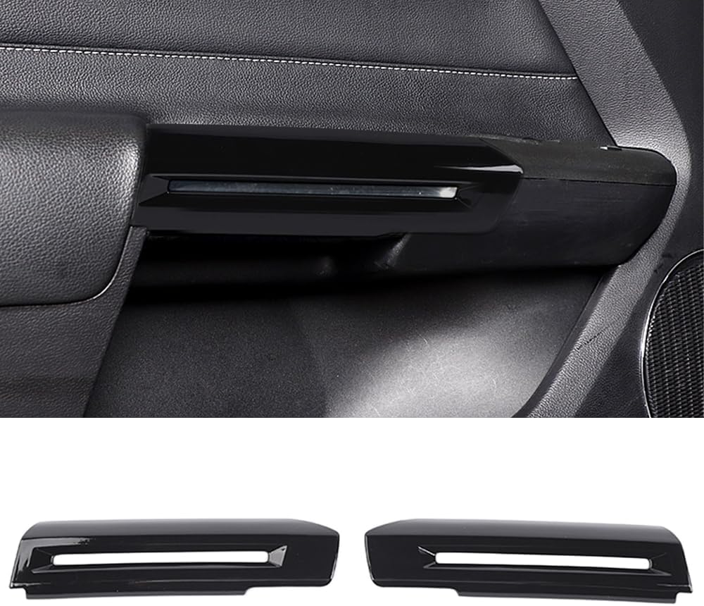 Inner Door Handle Cover Trim Bezel Compatible with Ford Mustang 2015 2016 2017 2018 2019 2020 2021 2022 2023 2024 Interior Accessories Sticker, Black
