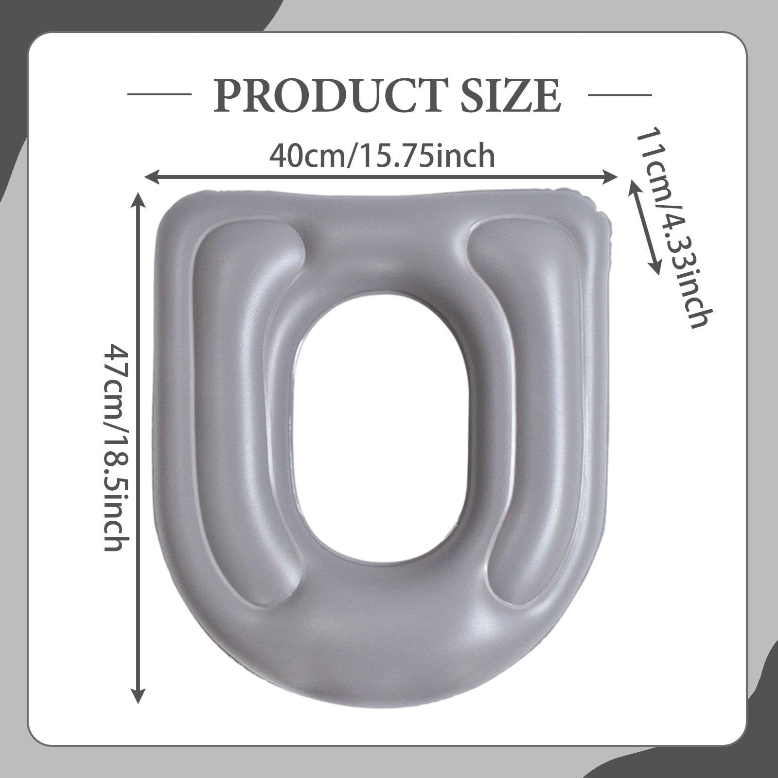 Cuscino per sedile WC gonfiabile con ventose, multifunzione, comodo, con gonfiaggio ad, per uomini in viaggio, Grigio