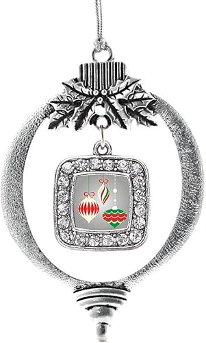 Miniatura 139 de Inspired Silver - My Vintage Initials - Adorno con dije de letra J - Adornos navideños cuadrados de plata con joyas de circonita cúbica