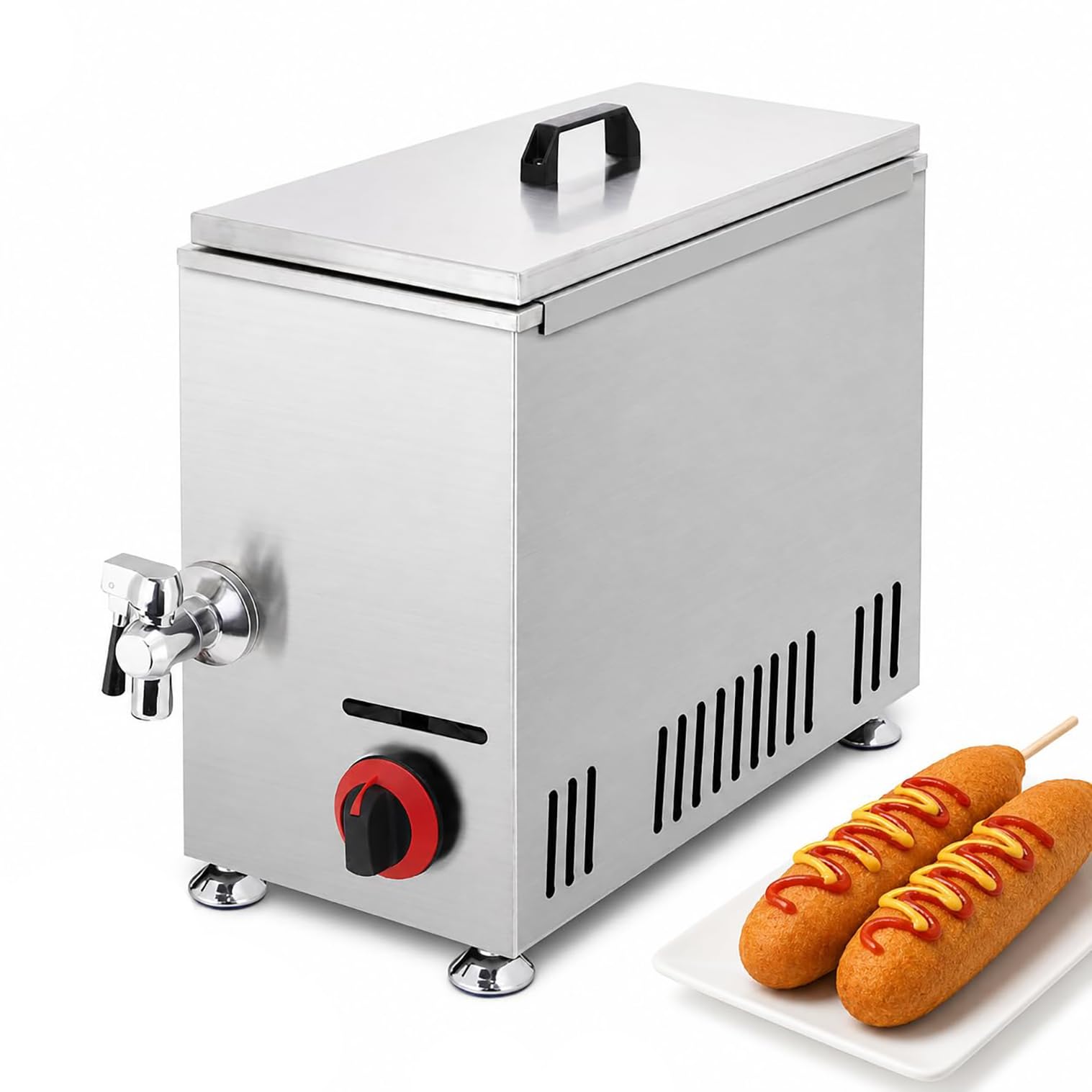 Friggitrice A Gas Gpl Da 21 L Per Corn Dog Frigge 12 Corn Dog Per Ciclo
