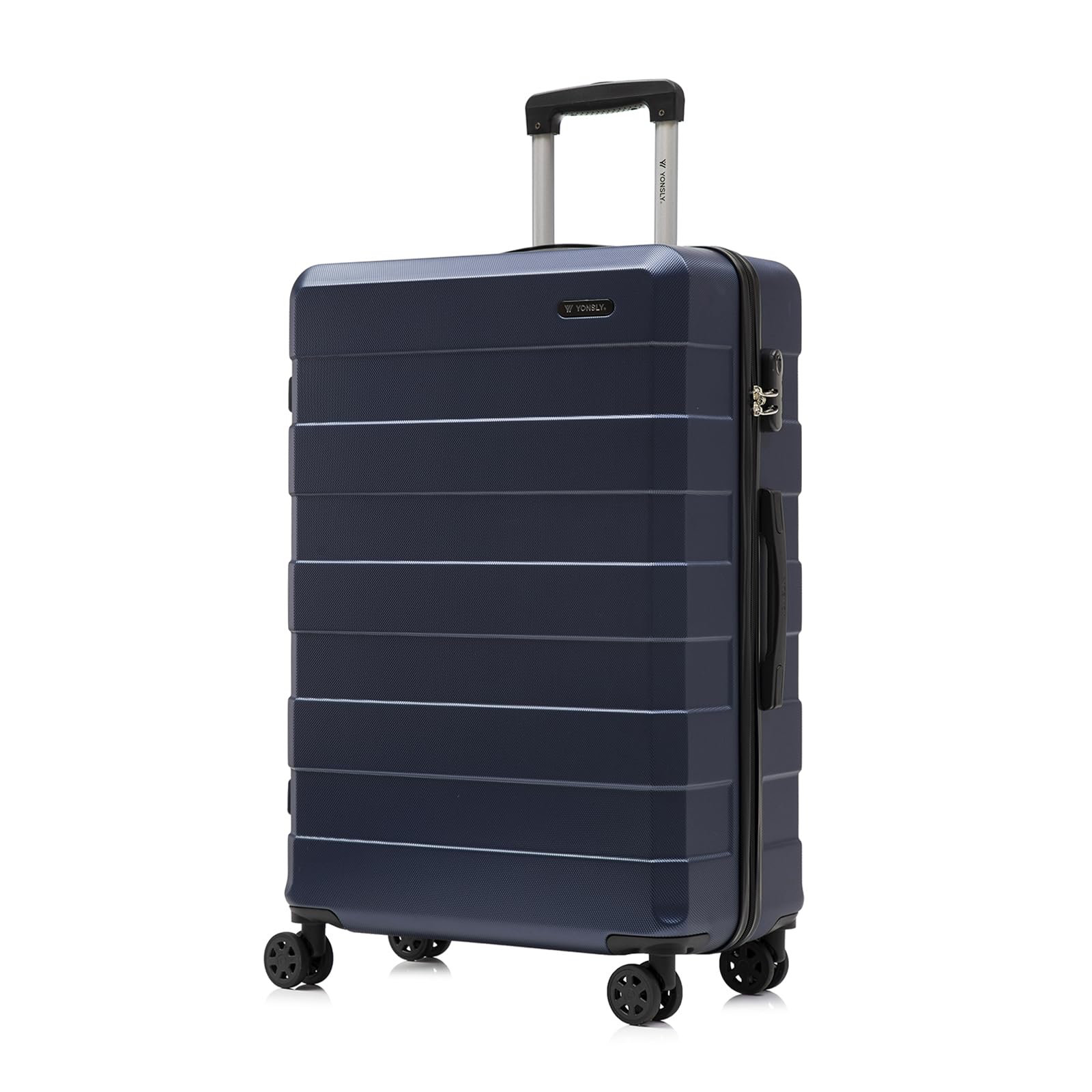 yonsly Koffer Suitcase, Trolley Reisekoffer, Rollkoffer Handgepäck mit 4 Rollen 360°, ABS Hartschalen, Sicherheitsschloss, Weicher Gummigriff, 210D-Futter