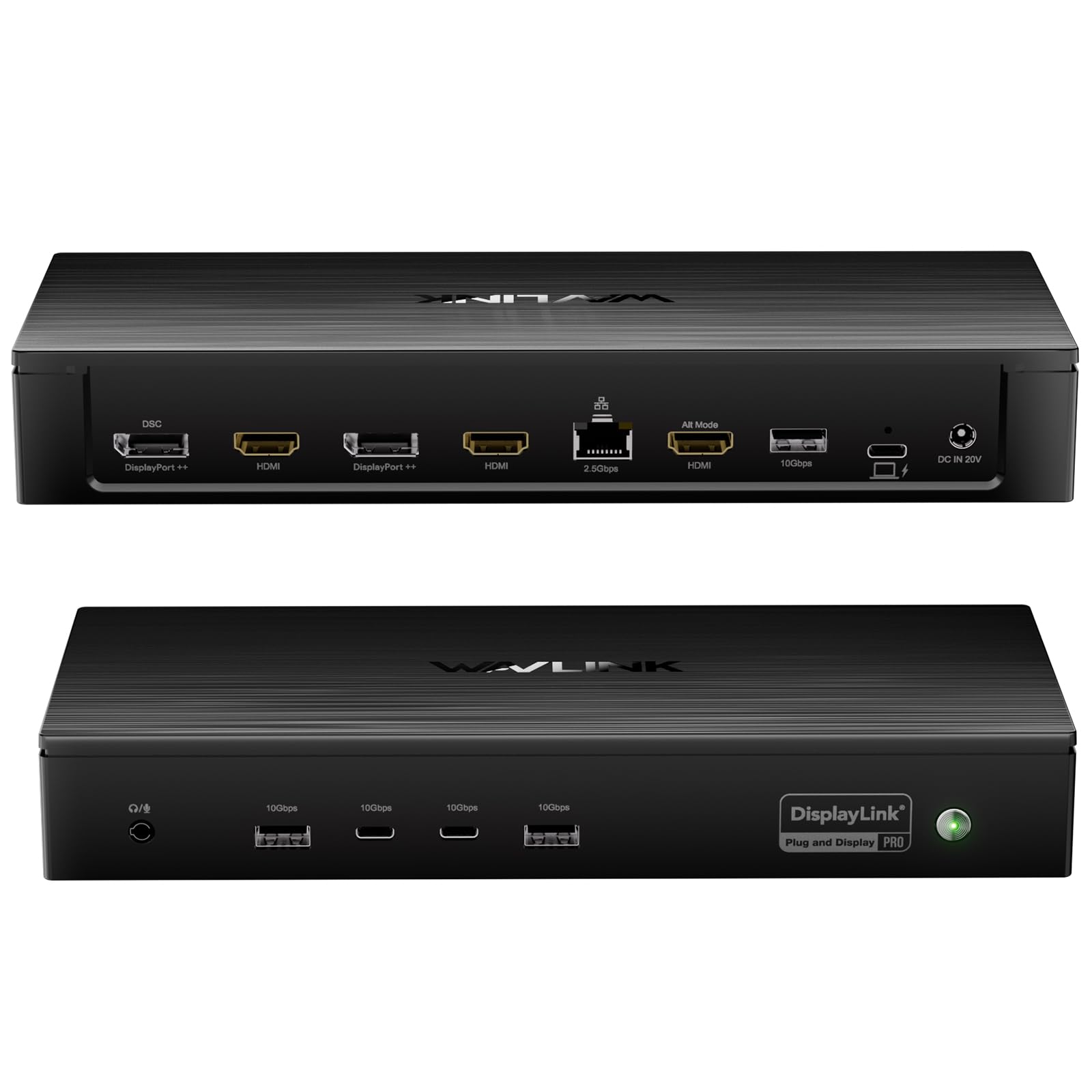 Station d'accueil Pro 5 Moniteurs,WAVLINK DisplayLink Dock USB C Support Five 4K Displays for MacBook Neo/Mac/Windows,2X DP1.4(Dual 8K@60Hz),2X HDMI2.0,Alt HDMI, 2.5Gbps Ethernet, PD100W,Pilote requis