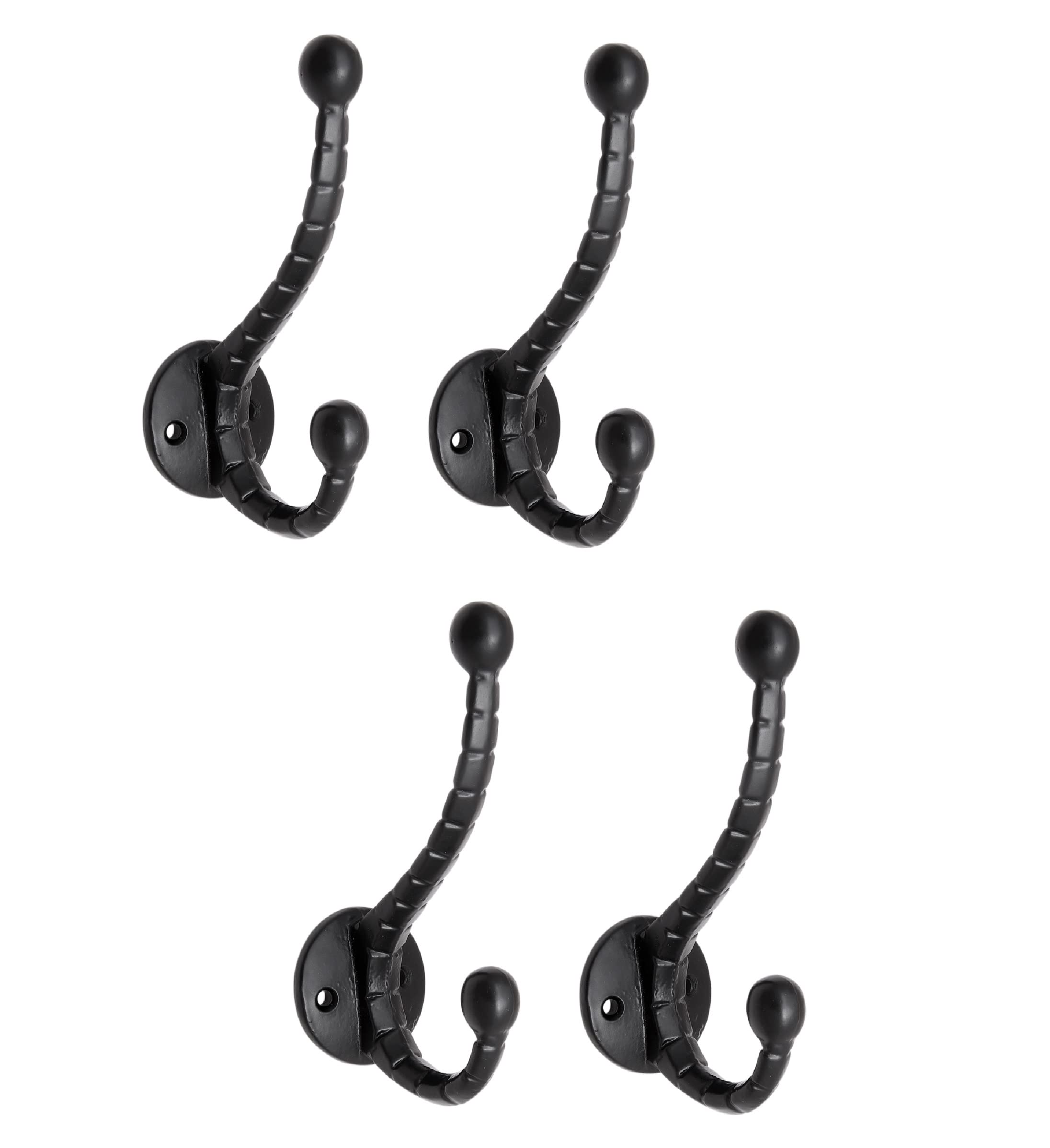 (RES)Metal Wall Hook Hanging Plant Bracket | Decorative Straight Plant Hanger for Pots Bird Feeders, Planters, Lanterns Cotton Wind Chimes Indoor and Outdoor Hanger (Pack Of 4, Simple Hook Black)-image-44