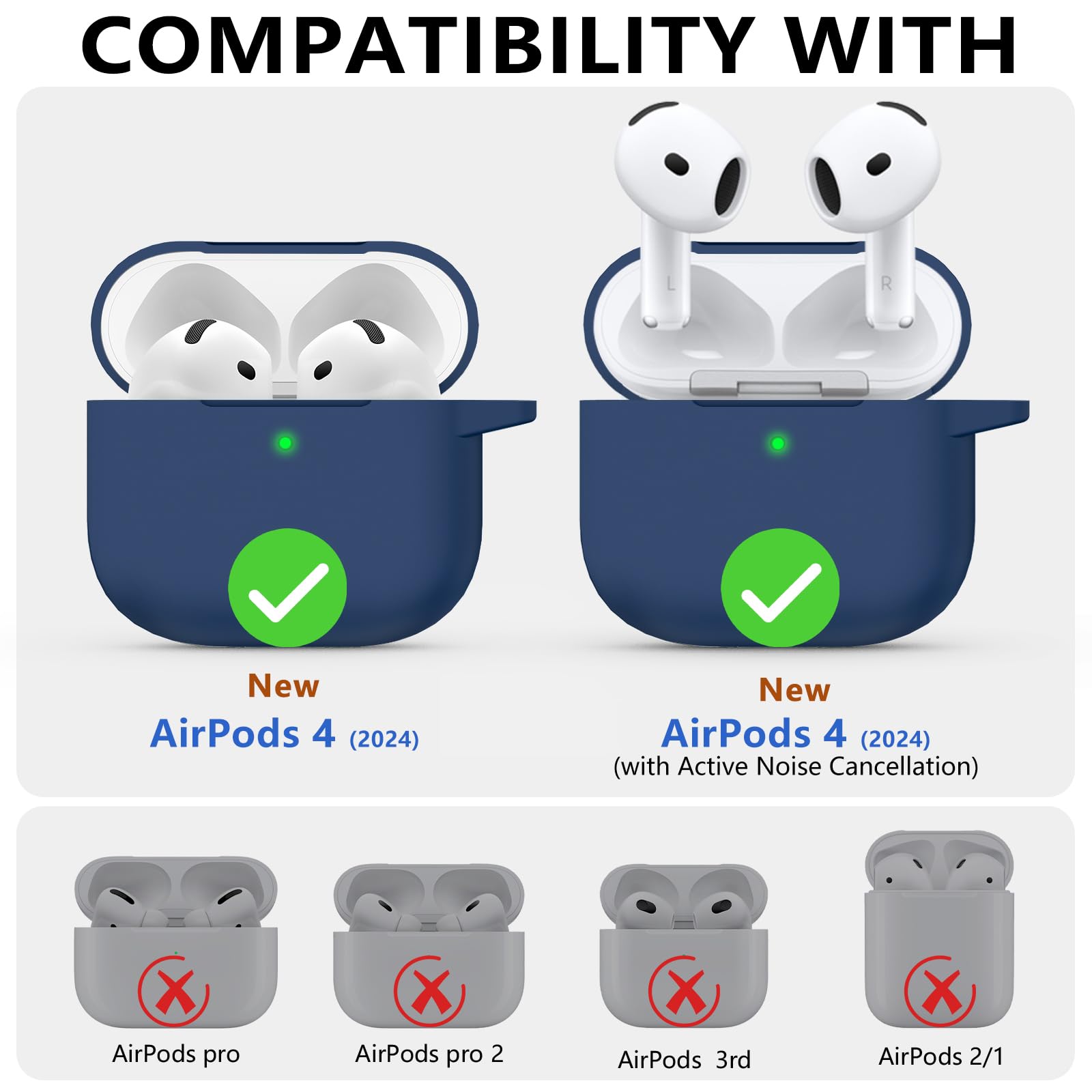 Amazon.com: Ljusmicker for AirPods 4 Case 2024 with Cleaner Kit