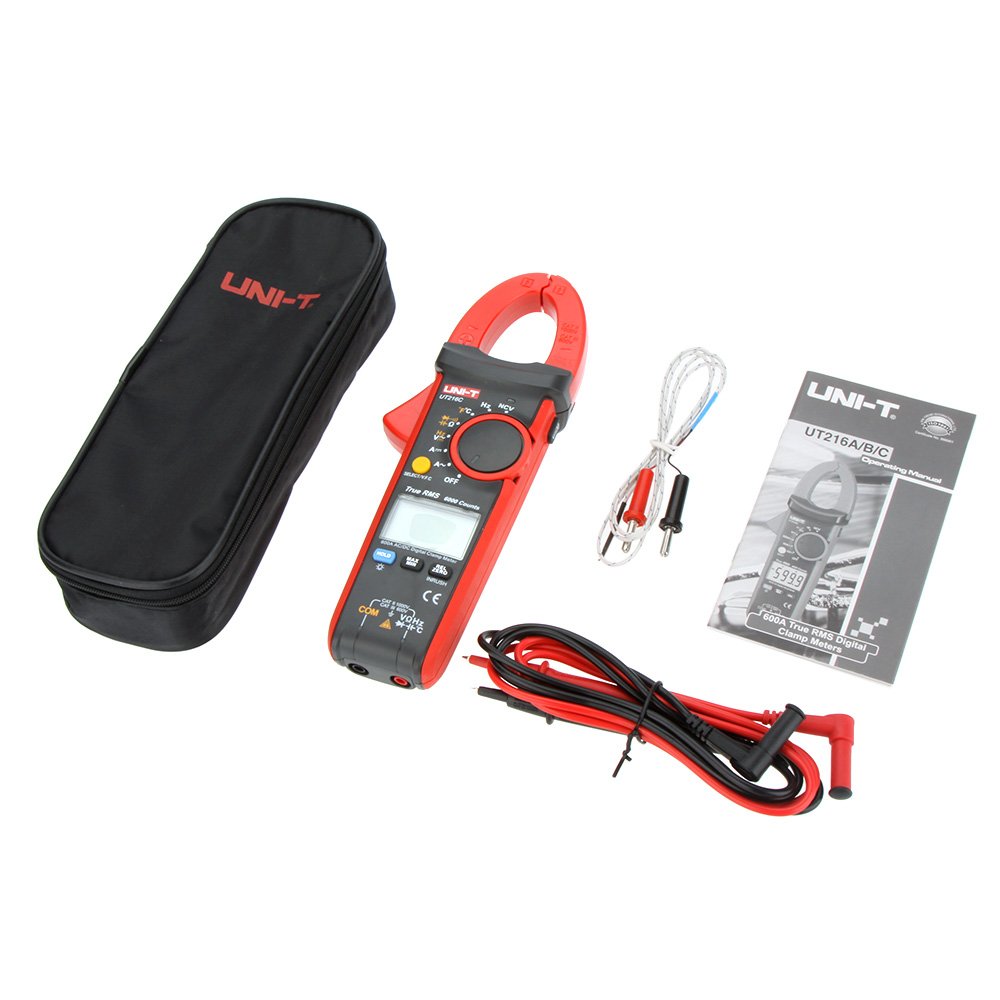 UNI-T UT216C Serie UT216 True RMS Digital Morsetto Metro, 600A AC/DC, 750VAC/1000VDC, 10Hz-1MHz, -40°C-1000° C/-40°F-1832° F