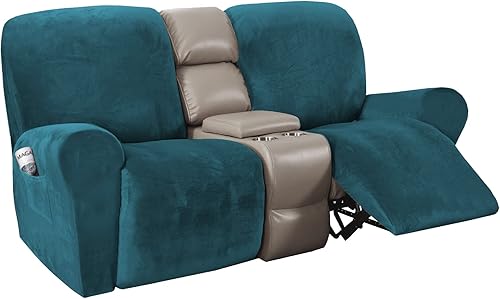 Miniatura 29 de H.VERSAILTEX Fundas Elásticas de Terciopelo para Sofá Reclinable Estilo de 4 Piezas Fundas para Sillas Reclinables Funda para Sillón Reclinable