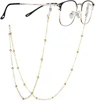Corrente de óculos de aço inoxidável para mulheres, elegante, suporte de óculos de sol ao redor do pescoço, cordão moderno para óculos de sol e alça de óculos