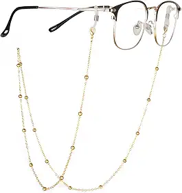 Corrente de óculos de aço inoxidável para mulheres, elegante, suporte de óculos de sol ao redor do pescoço, cordão moderno para óculos de sol e alça de óculos