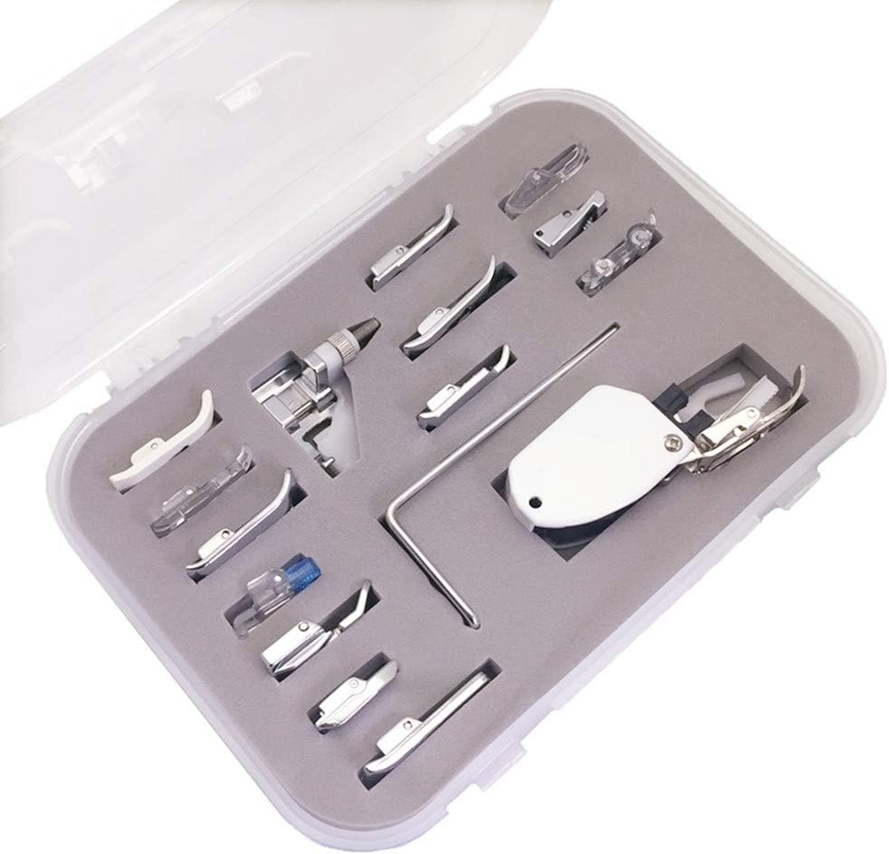 YEQIN 16Pcs Presser Foot Set Domestic Sewing Machine Presser Feet for Brother, Babylock, Singer, Janome, Elna, Toyota, New Home, Simplicity, Kenmore
