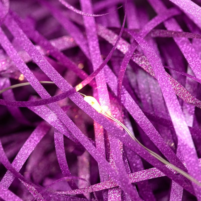 Papier de soie déchiqueté, papier coupé froissé à paillettes 80-1000g, remplissage cadeau amical(Purple,500g)