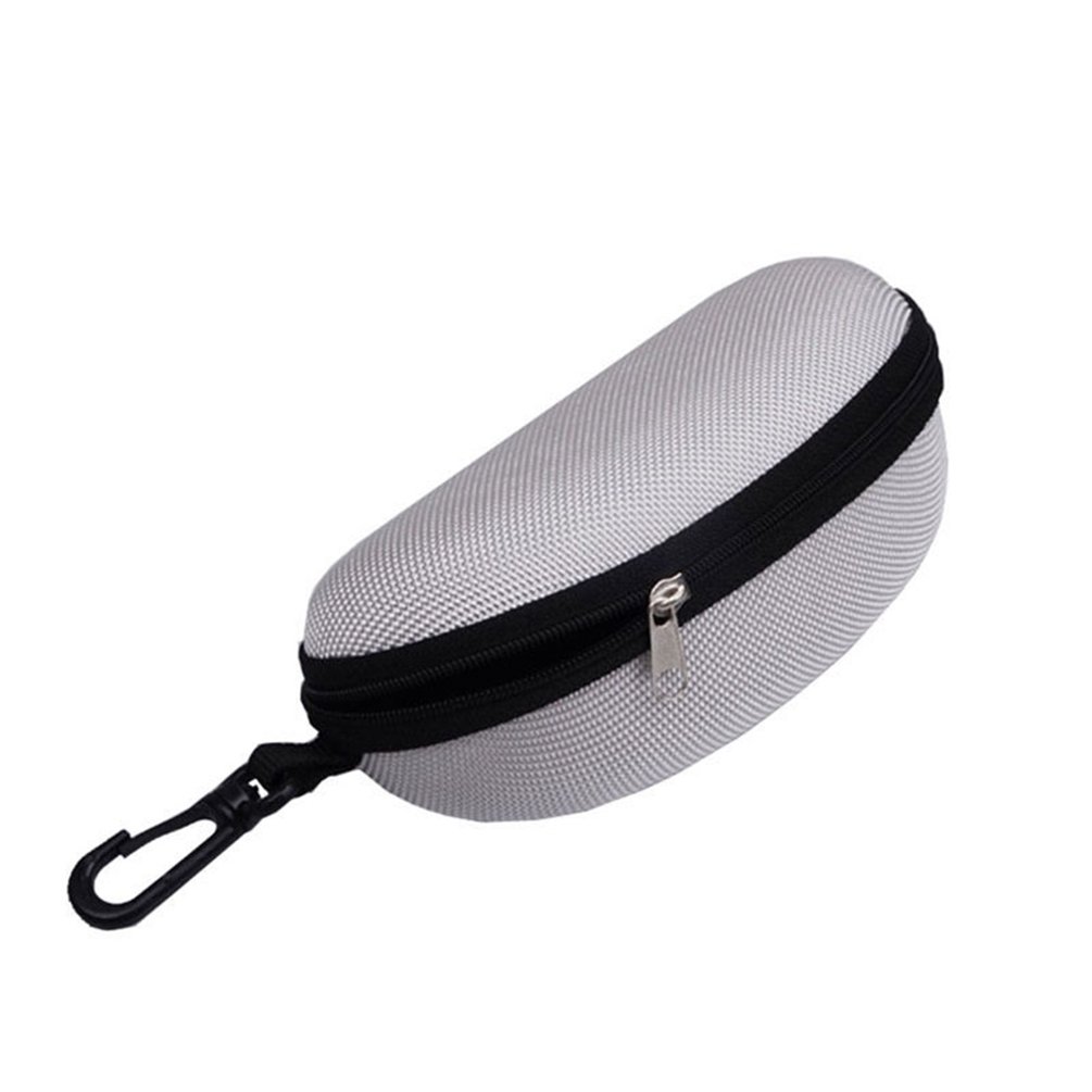 Daedalus Unisex Silver Casual Portable Zipper Sunglasses Clam Shell Case Glasses Protector Hard Box