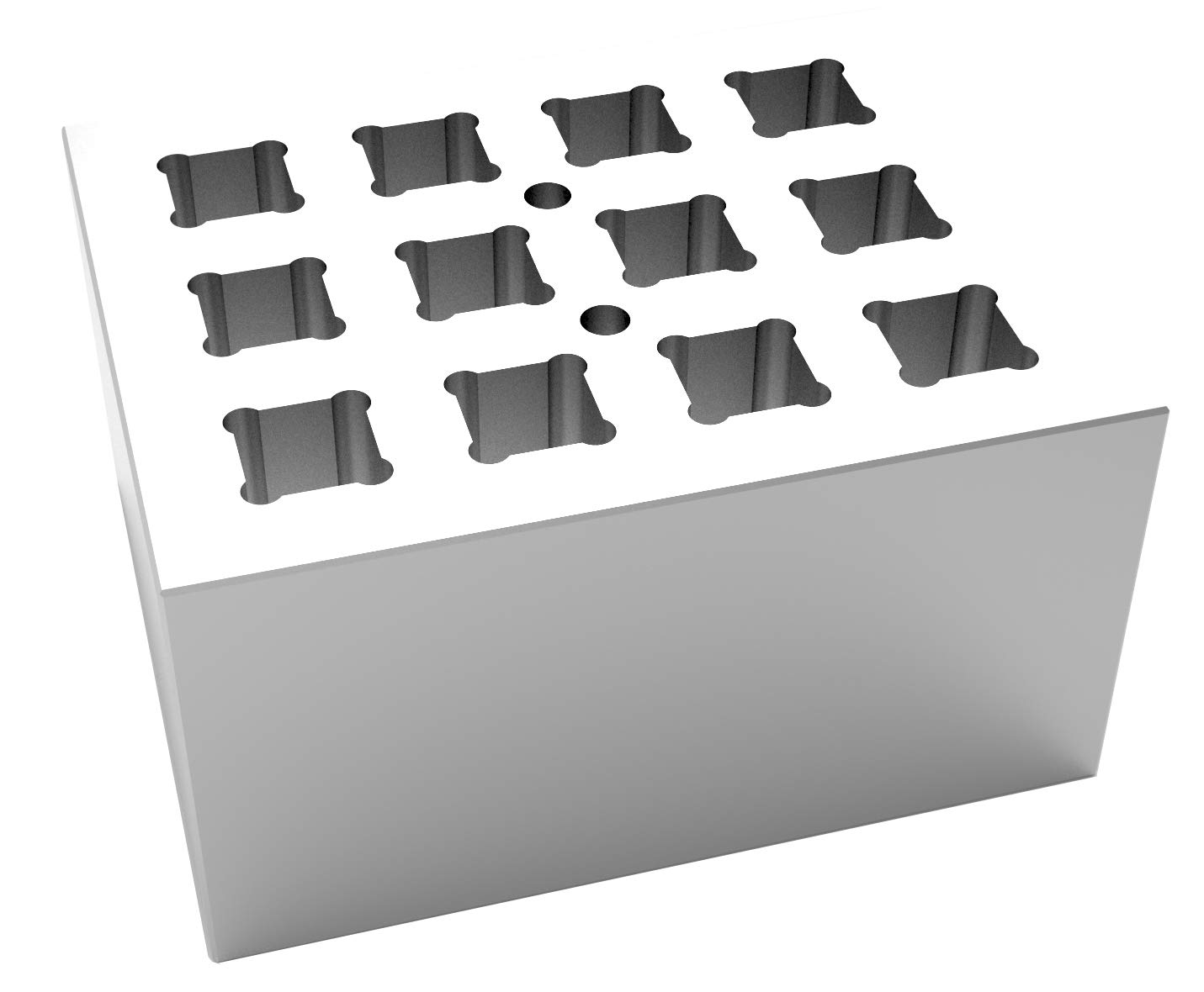 4E's USA Dry Bath Incubator Heat Block - Universal Aluminum Block for 2x6 Cuvettes, 12.5mm Model: TC0401001-88
