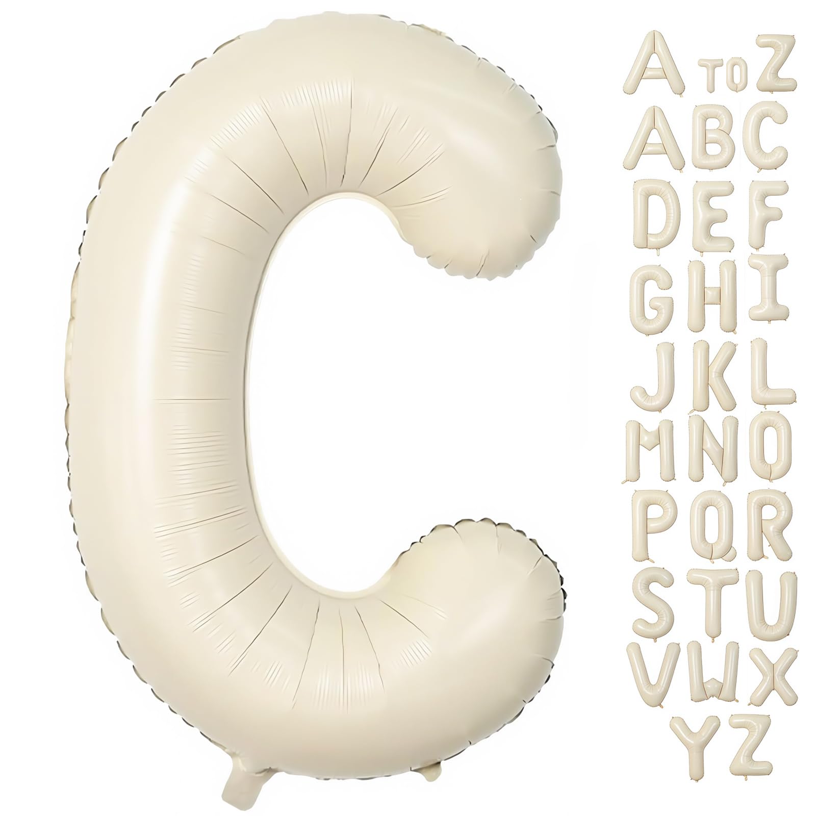 Cream Letter C Balloons,40 Inch Balloons Letter C Mylar Helium Large C Balloon for Birthday Party Anniversary Decorations