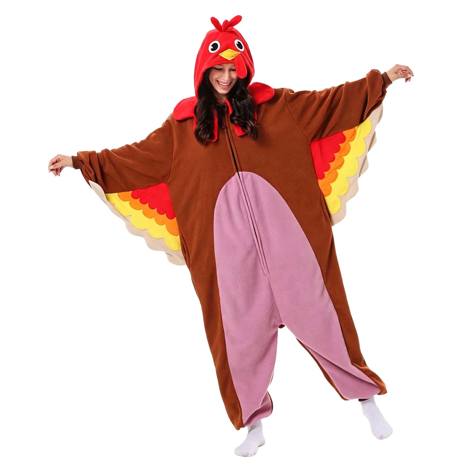 Genérico Pijama Mono para Mujer Hombre, Pijama de Halloween para Disfraz de Gaviota para Adulto con Capucha Cremallera, Ropa de Dormir Unisex de Una Pieza para el Hogar, Fiesta y Club